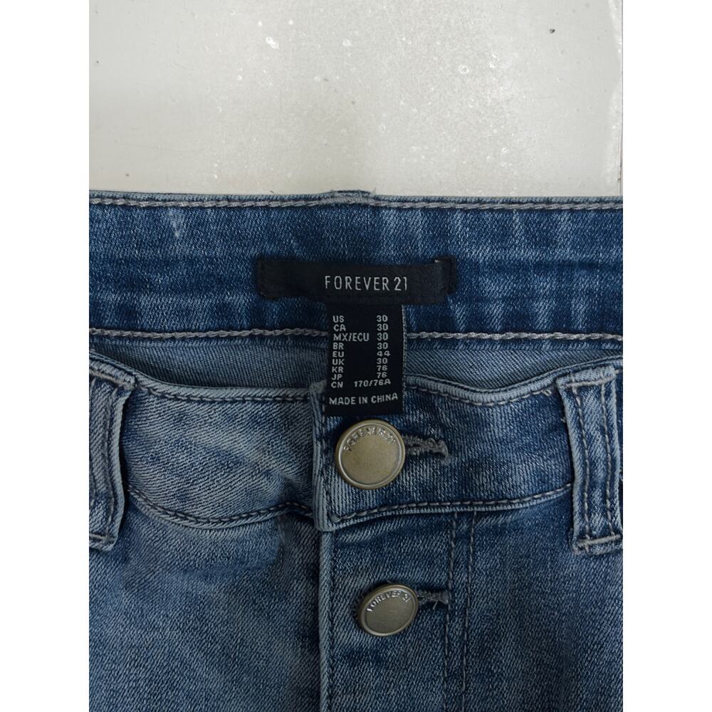 Forever21 embellished high-rise jeans with glam rhinestone fringe hem sz‎ 30 - Picture 4 of 6